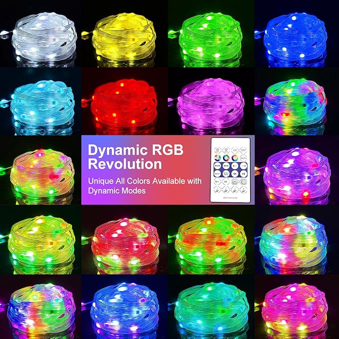 Aogist Color Changing 16ft 50LED Smart Fairy Lights with Music Sync APP Remote Control,USB/Battery Operated Waterproof Timer String Lights for Outdoor Christmas Wedding Bedroom Party Decor