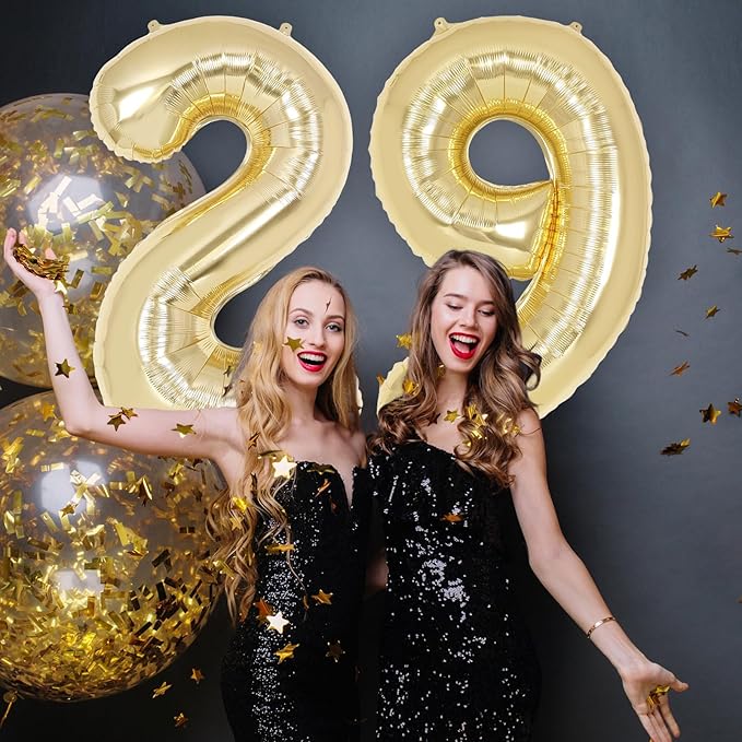Champagne Gold Large Number 9 Balloon, 40 Inch Light Gold Foil Helium Number Balloons, Giant Mylar Number 9 Balloons for 9 Years Old Birthday Party Anniversary Decorations