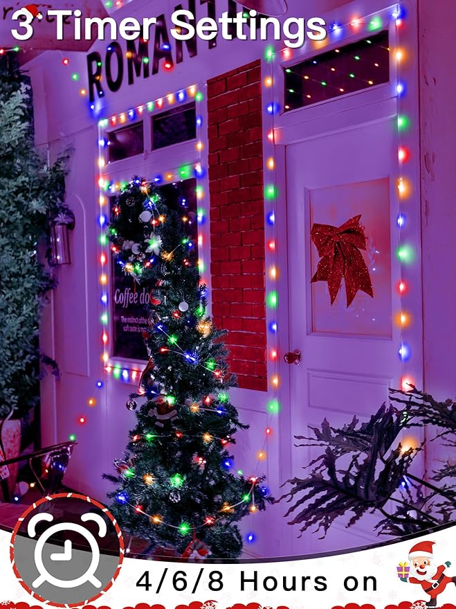 Christmas Lights Outdoor, 800LED 262FT Christmas Tree Lights IP67 Waterproof, Plug in Fairy Lights with Remote 8 Modes Timer, Xmas Light for Outside Indoor House Holiday Decor(Multicolor)