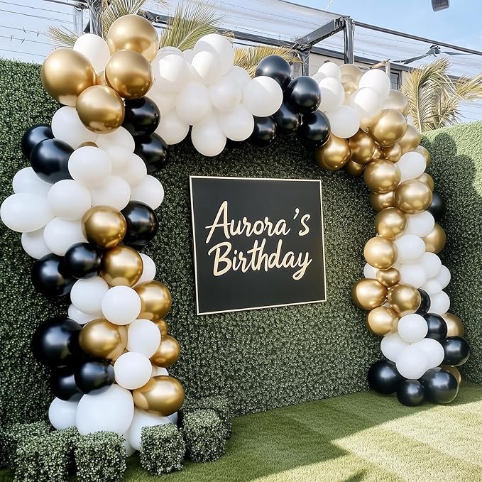 RUBFAC White Balloons 129pcs Different Sizes 18 12 10 5 Inch for Garland Arch, Latex Balloon for Engagement Wedding Anniversary Birthday Party Baby Shower Decoration