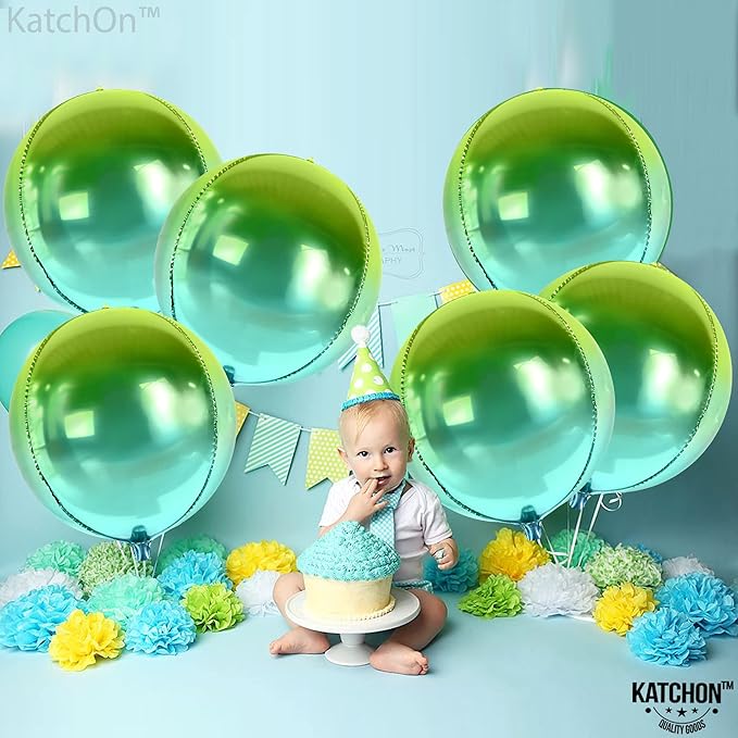 KatchOn, Green Balloons - 22 Inch, Pack of 6 | Green Foil Balloons for Green Graduation Decorations 2026, Jungle Party Decor | Dinosaur Party Balloons for Tropical Party Decorations, Birthday Decor
