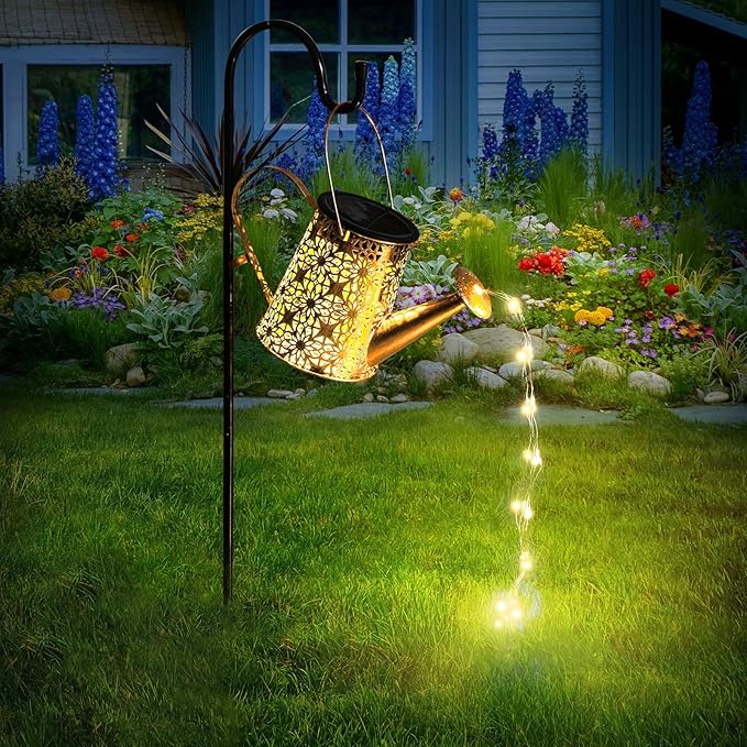 Otdair Solar Watering Can with Lights, Outdoor Garden Decor Waterproof Solar Garden Lights for Outdoor Pathway Yard Lawn Patio Party Decorations Gifts for Mom Grandma Birthday