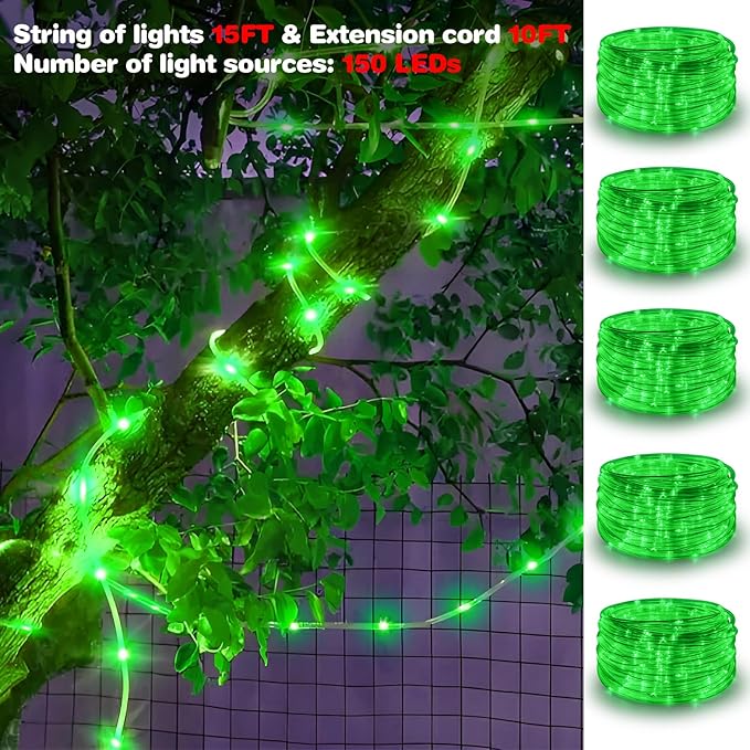 Gvwoxm 50FT 150 LED Rope Lights, 18 Colors with Timer, 5 Modes, Waterproof Plug-in Remote Control Camping String Lights for Outside, Camping, Classroom, Party, Festival Decoration Light Strings