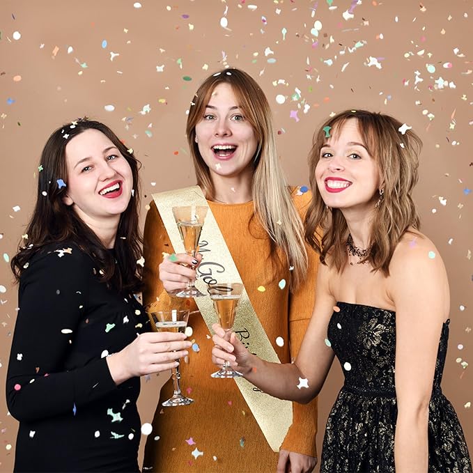 It's My Golden Birthday Sash - Gold Glitter with Black Foil Birthday Sash for Women Girls Funny Party Favor Supplies Accessories