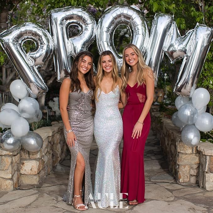 AULE 40 Inch Big Letter Balloon Silver R Large Foil Helium Alphabet Balloons A-Z for Birthday Anniversary Graduation New Year Party Decoration Supplies