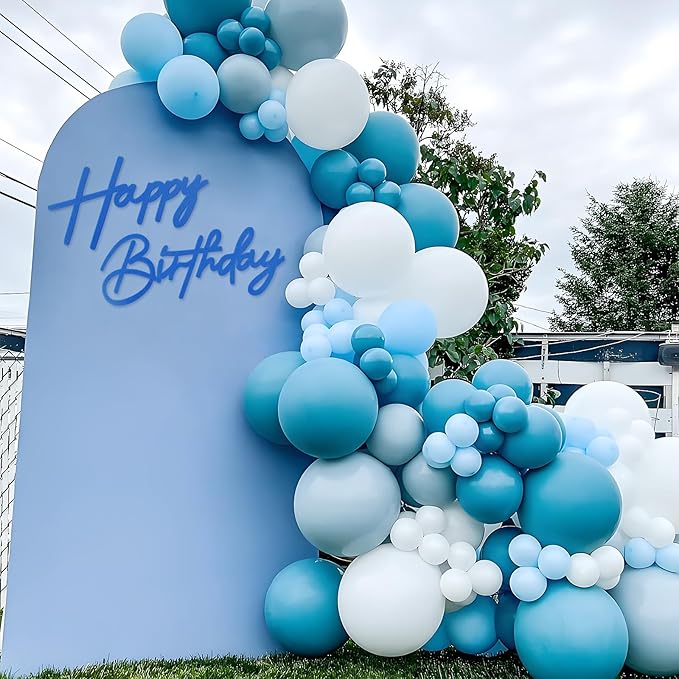 Happy Birthday Sign for Backdrop - Felt Happy Birthday Letter Sign for Balloon Arch Birthday Party Balloon Arch Backdrop Decorations for Birthday Party Baby Shower - Blue