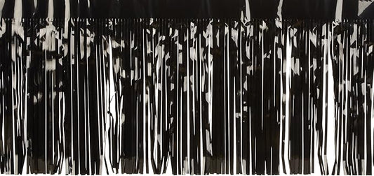 2-Ply FR Metallic Fringe Drape (black) Party Accessory (1 count)
