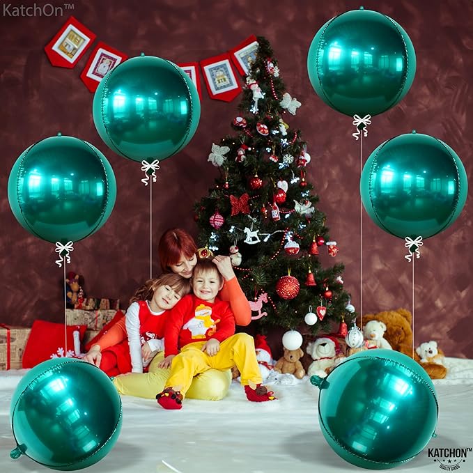 KatchOn, Emerald Green Balloons - Big 22 Inch, Pack of 6 | Dark Green Mylar Balloons for Emerald Green Party Decorations Emerald Green Foil Balloons for Graduation Decorations 2026 Jungle Party Decor