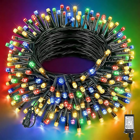 80FT 240 LED Christmas Lights Outdoor, Plug in String Lights for Outside Waterproof, 8 Modes Connectable Fairy Twinkle Lights for Indoor Yome Garden Patio Party Holiday Decorations, Multicolor