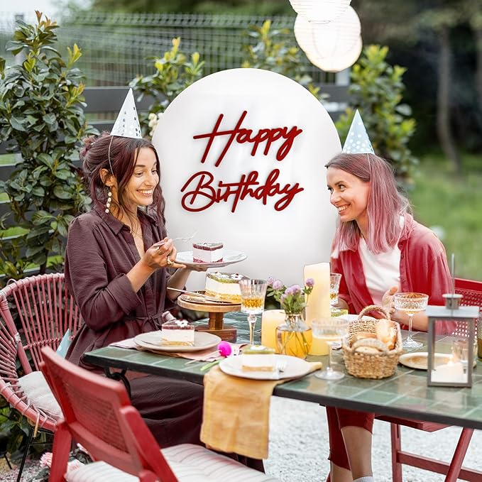 Red Happy Birthday Sign for Backdrop - Felt Happy Birthday Letters for Balloon Arch Party Wall Decor Large Happy Birthday Signs for Boys Girls Women Party Baby Shower Decorations