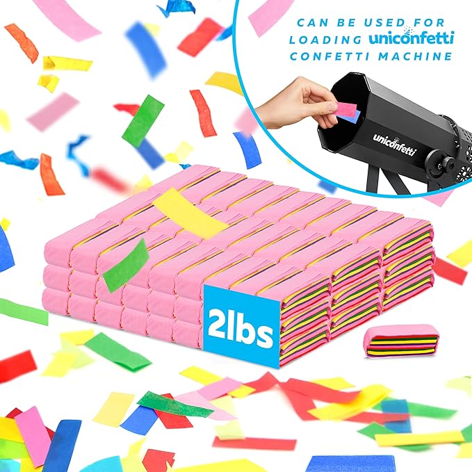 Multicolor Bulk Confetti Paper 2.2lbs / 1kg – Biodegradable Tissue Paper Confetti, Non-Staining, Fire-Resistant | Parties, Weddings, Events, Confetti Launcher Machine Refill
