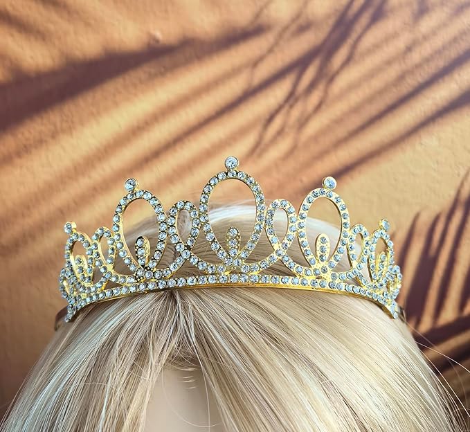 Mayin Happy 87th Birthday Tiara and Sash Gifts Crystal Rhinestone Princess Crown Birthday Women Party Favor Supplies Gold Crowns Black Sash