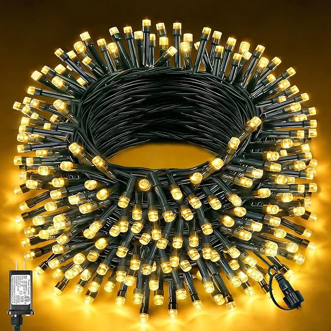157FT 480 LED Christmas String Lights, Christmas Lights Outdoor Waterproof, 8 Modes Plug in Fairy String Lights for Indoor Party Xmas Tree Garden Patio Decorations, Warm White