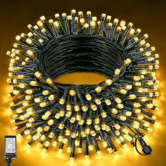 157FT 480 LED Christmas String Lights, Christmas Lights Outdoor Waterproof, 8 Modes Plug in Fairy String Lights for Indoor Party Xmas Tree Garden Patio Decorations, Warm White
