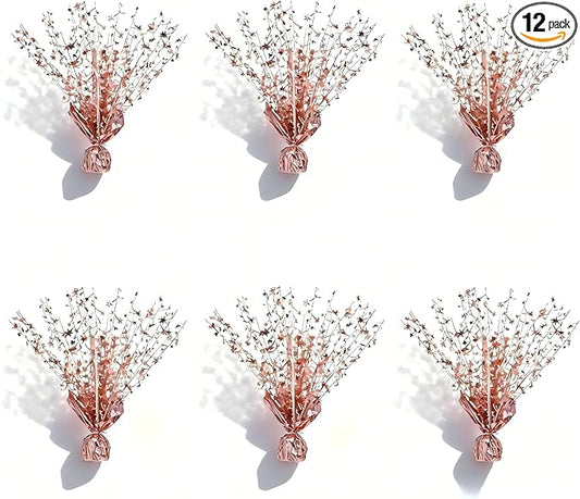 6 Pack Metallic Foil Spray Centerpiece Stars for Wedding, Birthday, Anniversary, Christmas Table Decor, Holiday Festival Baby Shower Graduation Mantle Party Decorations (Rose Gold)