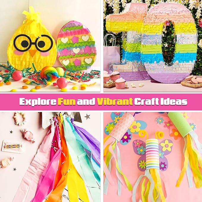 Oun Nana Purple Crepe Paper Streamers Party Decorations, 6 Rolls 738 Ft Party Streamers for Birthday, Baby Shower, Wedding, Graduation, Backdrops, Ceilings and DIY Crafts