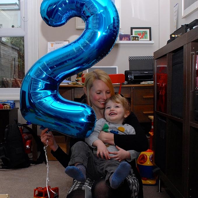 Numbers Balloon 40 Inch 2 Navy Blue Balloon Number Birthday Decorations, 2nd 12 21st Party Celebrations Decorations Graduations Baby