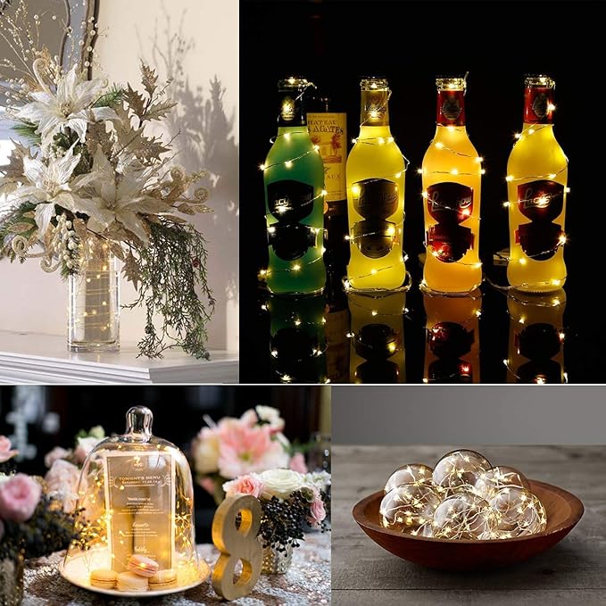 ANJAYLIA 16.5Ft 50 LED Fairy Lights Battery Operated String Lights for Party Home Wedding Festival Decoration, Warm White
