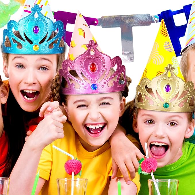 Yaomiao 66 Pieces Foam Princess Tiaras DIY Crowns Kids Party Favors Craft Crystal Diamond Sticker Girls Making Your Own Tiara (Multicolor)