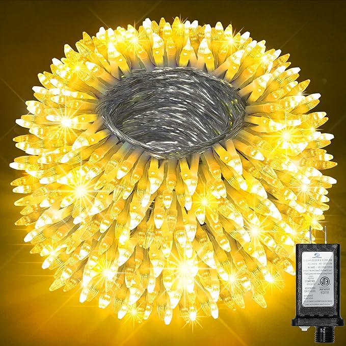 300 LED Christmas Tree Lights, Connectable Christmas Lights Indoor with Timer Memory & Dimmable & 12 Modes, 75FT Mother's Day Decoration Fairy String Lights for Outside Bedroom Patio, Warm White
