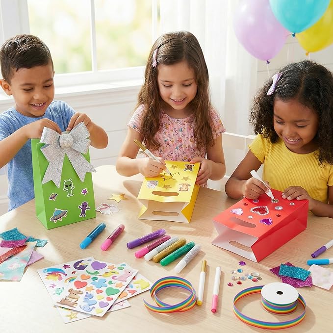 UnicoPak 16 Pack Yellow Party Favor Bags - 6×3×9” Premium Matte Yellow Gift Bags for Construction Birthday, Bee Baby Shower, Easter - Sturdy Paper Goodie Bags with Handles, Customizable for Treats & Cookies