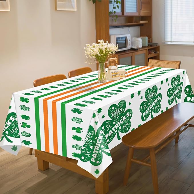 OHOME St. Patrick's Day Tablecloth - Shamrock Decorations, 54" X 108", 2 Pack