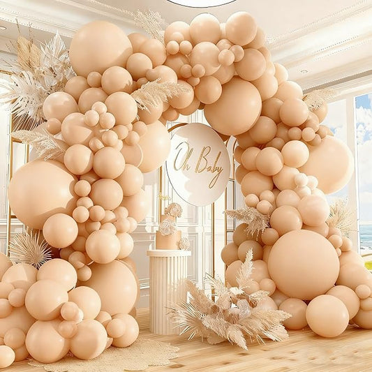 412pcs Nude Balloons Different Sizes 18 12 10 5 Inch, nude balloon arch for Thanksgiving Graduation Baby Shower Boho Theme Birthday Party Decorations