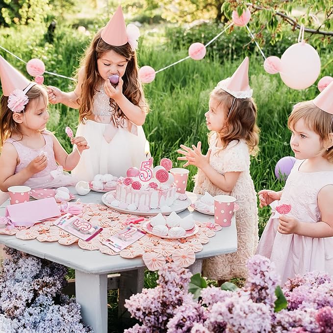 Nuanchu 10 Pcs Number Birthday Candles for Cakes, Polka Dot Colorful 0-9 Numeric Candles for Birthday Cake Decoration, Numeral Topper Decor for Wedding Anniversary Reunions Party Celebrations(Pink)