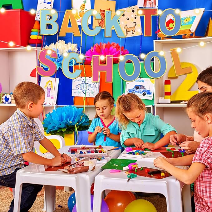TaoBary 143 Pcs DIY Letter Banner Customizable Happy Birthday Supplies Make Your Own Banner Include Letters, Numbers Symbol Rope Needles for Baby Shower Wedding Bachelor Party Decorations(Multicolor)