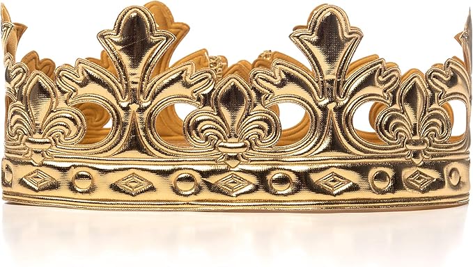 Little Adventures Soft Golden Prince and King Crowns Dress Up Costume Accessory
