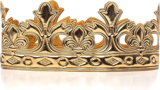 Little Adventures Soft Golden Prince and King Crowns Dress Up Costume Accessory