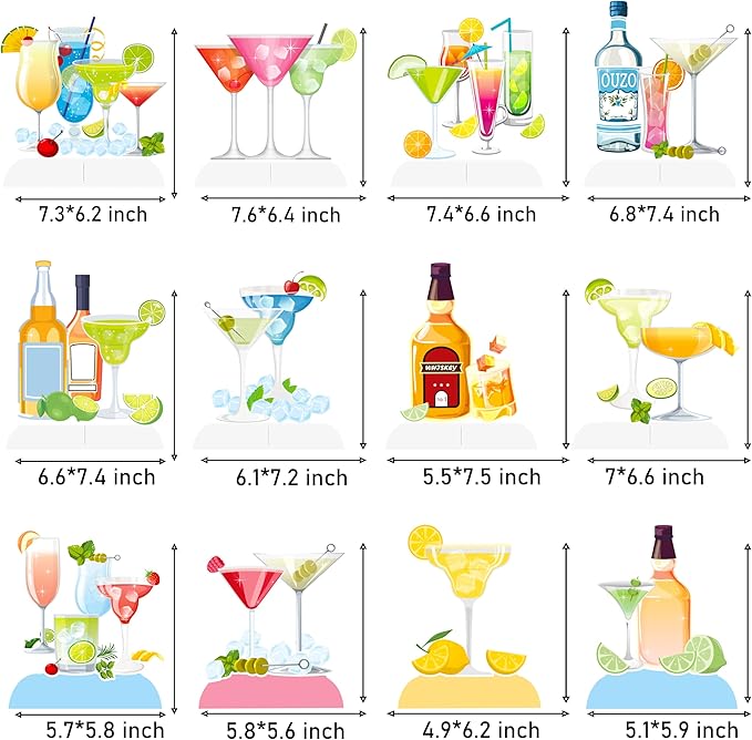 Cocktail Theme Honeycomb Centerpieces Margarita Birthday Party Decorations Margs & Matrimony Bachelorette Party Centerpiece Decoration for Cocktail Martini Themed Party Mexican Fiesta Supplies