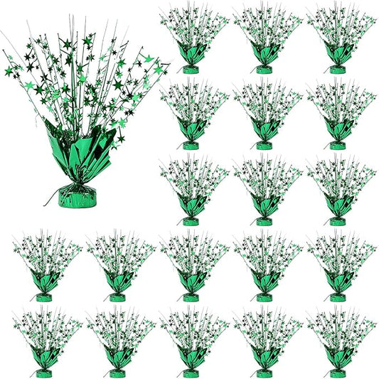 20 Pack Green Star Table Decorations Metallic Foil Spray Centerpiece Burst Table Centerpieces for Birthday Party Decoration Graduation Wedding Baby Shower Party Supply (Green)