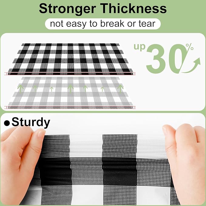misaya 3 Packs Buffalo Disposable Table Cloth, 54 x 108 Inch Waterproof Plastic Tablecloth, Rectangle Black and White Checkered Table Covers for Picnic, Birthday, Party
