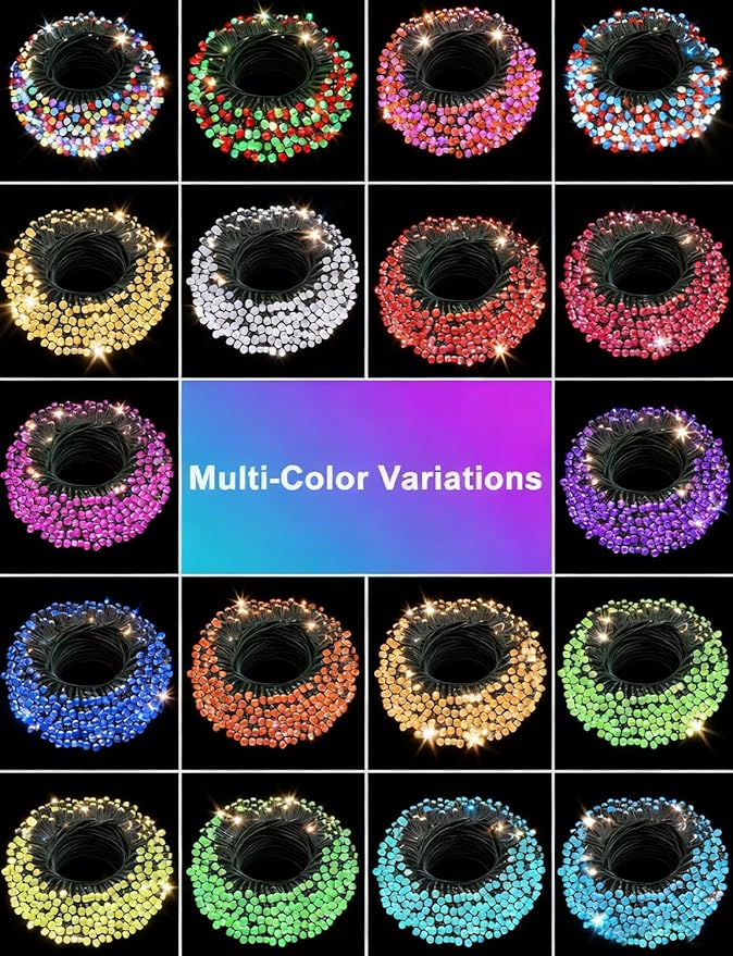 echosari Christmas String Lights, 200 LED 66Ft Color Changing Smart String Lights with App, Music Sync for Bedroom Party Trees Decor (Dark Green Wire)