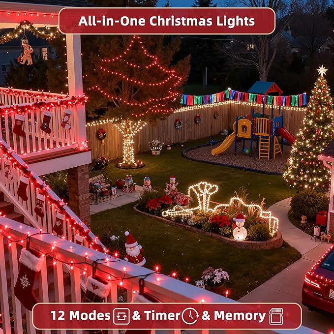 240FT Valentine Lights Outdoor, 750 LED Valentine Decoration Lights with 12 Modes & Timer Memory, Dimmable Plug in Waterproof Xmas Light for Yard Trees Wedding Party Holiday Valentine Decor