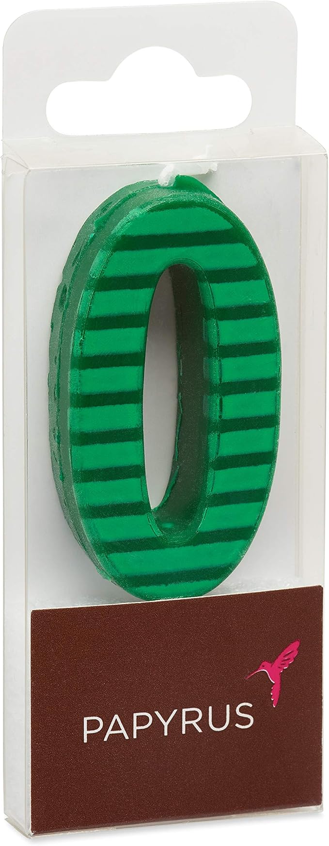 Papyrus Number Birthday Candles Pack, Green Stripes (10-Count)