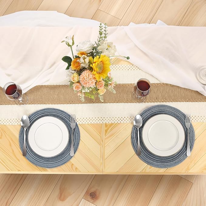 Folding Picnic Table with Table Runner, Portable Boho Low Picnic Table for Indoor Outdoor, 80" x 30" Wooden Table with Adjustable Heights for Camping, Wedding, Beach, Garden, Party (Large Size for 8)