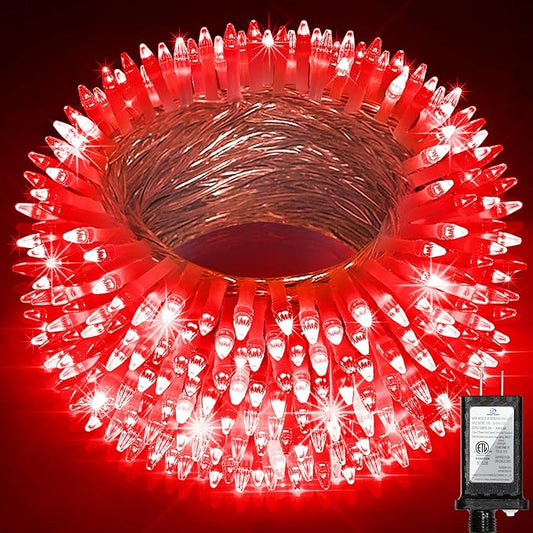 1500 LED Christmas Lights - Outdoor Use, 492ft Fairy Lights with 8 Modes, IP44 Waterproof for Xmas Patio, Yard, Fence, Deck, Balcony, Garden Decor in Red