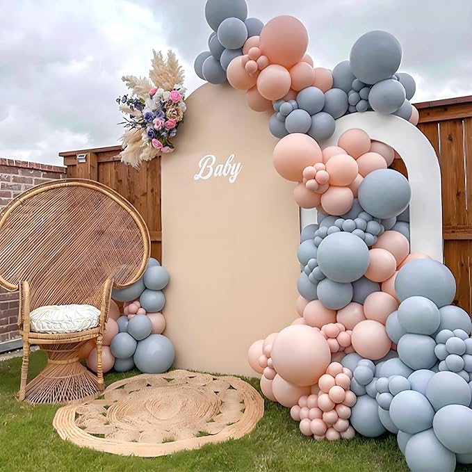 120pcs Dusty Blue Balloons, 18 12 10 5 inch Different Sizes Dusty Blue Balloon Arch Kit for Boho Gender Reveal Bridal Baby Shower Birthday Party Decorations