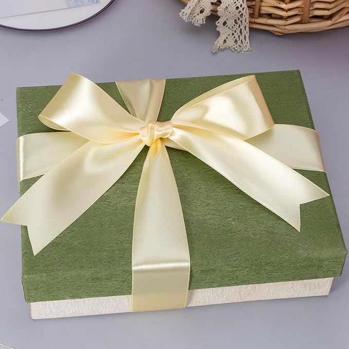 YASEO 1 1/2 Inch Cream Yellow Solid Satin Ribbon, 50 Yards Craft Fabric Ribbon for Gift Wrapping Floral Bouquets Wedding Party Decoration