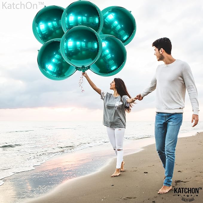 KatchOn, Emerald Green Balloons - Big 22 Inch, Pack of 6 | Dark Green Mylar Balloons for Emerald Green Party Decorations Emerald Green Foil Balloons for Graduation Decorations 2026 Jungle Party Decor