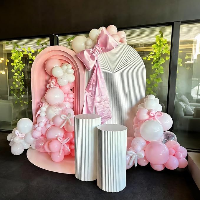 Lukiituke Light Pink Balloon Arch Kit, 134Pcs Pink and White Balloons, Light Pink Balloons with 4 Sizes for Wedding Bridal Baby Shower Birthday Party Decorations