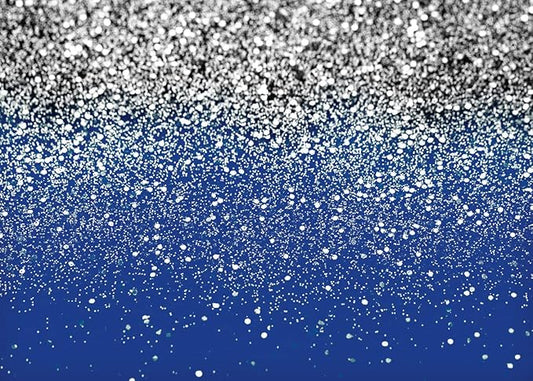 7x5ft Blue and Silver Backdrop Birthday Silver Spots Bokeh Wedding Prom Graduation Photography Background X-79
