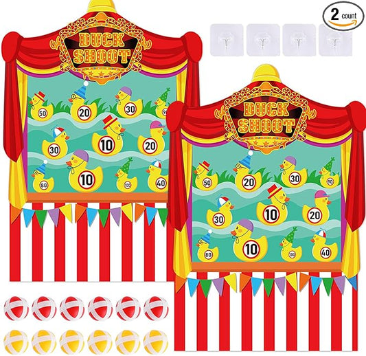 2 Pcs Dart Board with 12 Sticky Balls Theme Party Decorations Felt Cloth Toss Game for Family Games Birthday Party Outdoor Indoor Supplies(16.5 x 23.6 inches)