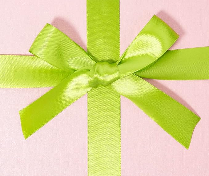 YASEO 1 Inch Apple Green Solid Satin Ribbon, 50 Yards Craft Fabric Ribbon for Gift Wrapping Floral Bouquets Wedding Party Decoration