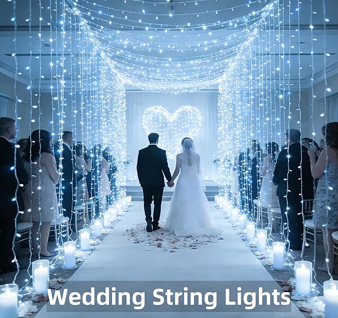 1500 LED Christmas Lights Outdoor with 12 Modes, 470FT Green Wire Christmas String Fairy Lights with Timer & Dimmable, Waterproof Twinkle Tree Lights for House Party Wedding Xmas Decor, Cool White