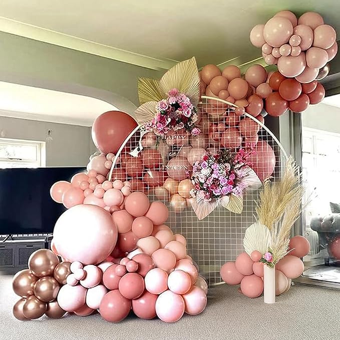 Retro Blush Pink Balloon Arch Kit-Dusty Pink Cream Peach White Sand Balloon Garland,Boho Pastel Pink Balloons Party Decorations for Birthday,Baby Shower,Wedding Bridal 109PCS