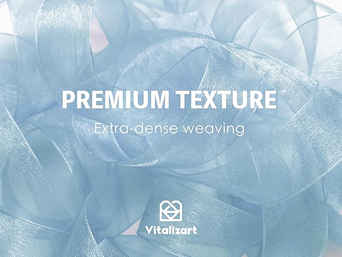 Vitalizart Dusty Blue Ribbon Organza Sheer Ribbon 1 inch x 30Yd Handmade Fabric Ribbons for Gift Wrapping Christmas Tree Crafts Bows Wedding Invitations Wreaths Wrap