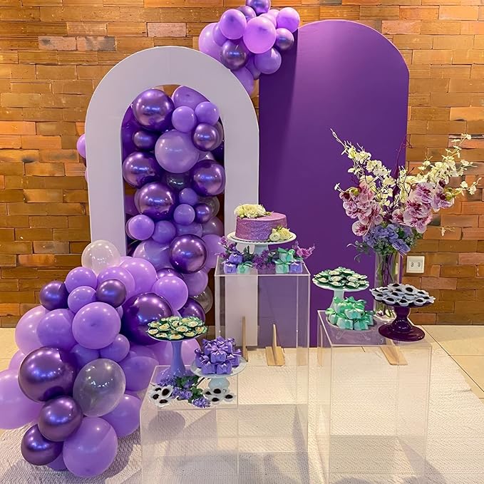 Voircoloria 105pcs Purple Balloons 12inch Party Latex Balloons for Birthday Baby Shower Halloween Wedding Valentine's Day Party Bachelorette Decorations